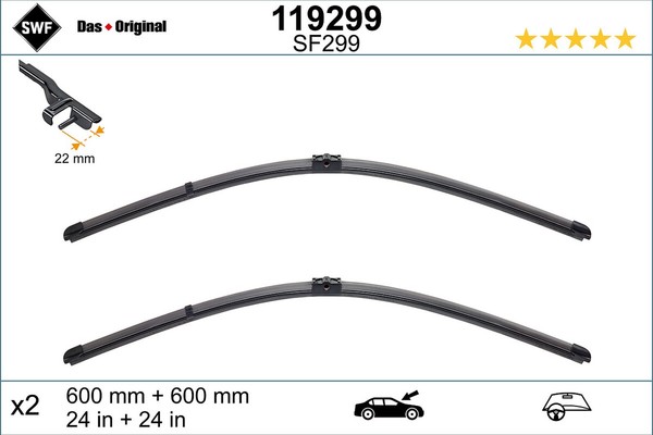 SWF Wischblatt Scheibenwischer DAS Original SET 119299 FüR Mercedes Klasse C204-image