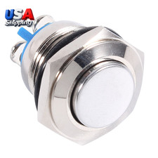 16Mm Momentary Push Button Switch, Metal with Screw Terminals, for 12V/24V Autom