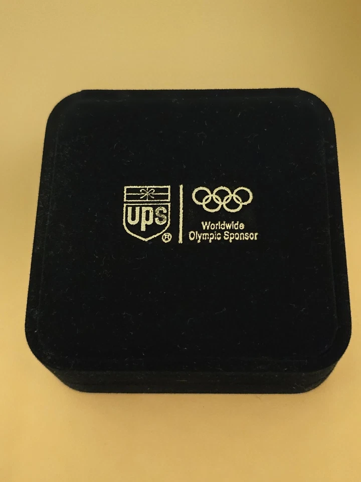 Atlanta 1996 Centennial Olympic Games Pin Set UPS Worldwide Sponsor Boxed 2 Pins - Image 2 of 4