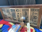 Confederate Notes Vtg Currency Decoupage Wall Art Decor Plaque Display Civil War