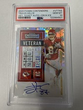 2020 Panini Contenders  Cracked Ice Prizm /22 Travis Kelce Auto  PSA 10