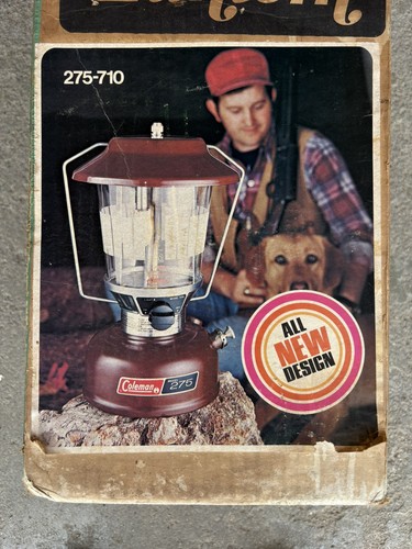 Lanterna doppio mantello marrone vintage modello Coleman 275-710 - Foto 3 di 8