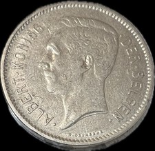 BELGIUM 5 FRANK EEN BELGA KING ALBERT OAK BRANCH CROWN 1932 C/N WORLD COIN 🌈⭐🌈