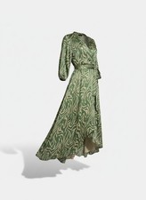 Vince Camuto Lined Green Zebra Print Dress Size 1X
