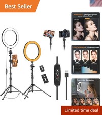 10" Dimmable LED Ring Light with 55" Extendable Tripod, Phone Holder  Bluetooth