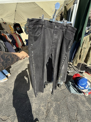 GSVLA Faded Vintage Black Levi s Jeans 501 40 X 32 1/1 Studded Punk Gallery Dept