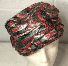 Vintage Colorful Ladies Women’s Tunic Hat Cap Sparkling Pink Made In USA