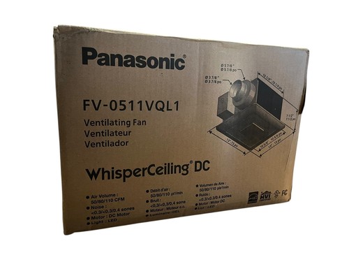 Panasonic FV-0511VQL1 WhisperCeiling DC Ventilation Fan with LED Light -