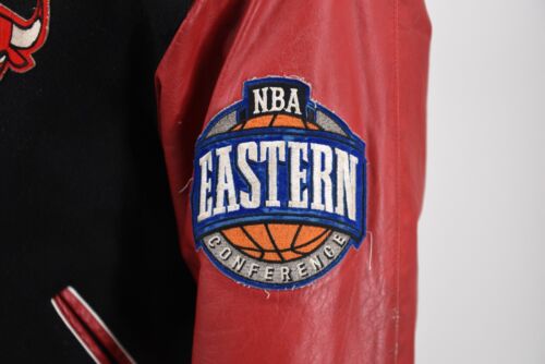 Jeff Hamilton Chicago Bulls 90's Leather Wool Varsity Jacket Large USA Made - Picture 9 of 19