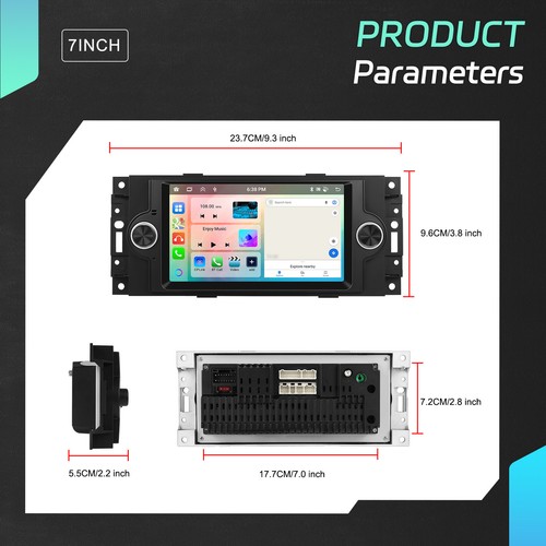 6,2" Android 15 Autoradio Radio GPS Carplay BT für Dodge Jeep Chrysler 4G+64G - Bild 20 von 24