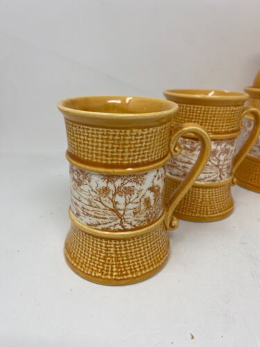 Set caffè italiano vintage Sicas Sesto Fior - zuccheriera e 4 tazze tessuto cesto ambra - Foto 3 di 15