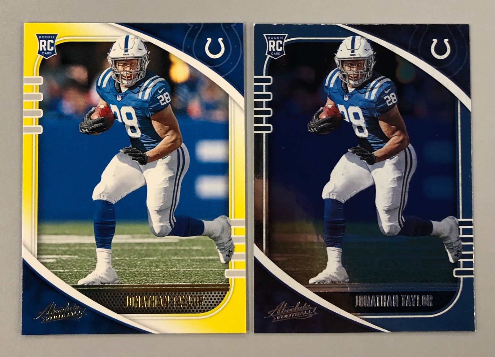 Jonathan Taylor 2020 Absolute Yellow & Base #161 2 RC Lot