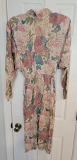 PHOEBE Vintage Size 5-6 Midi Secretaries Dress PIN UP Retro 80s Floral