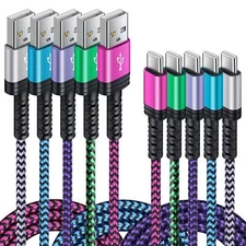 5PACK Android Charger Cable C Fast Charging Phone Charger Type C to USB A Pow...