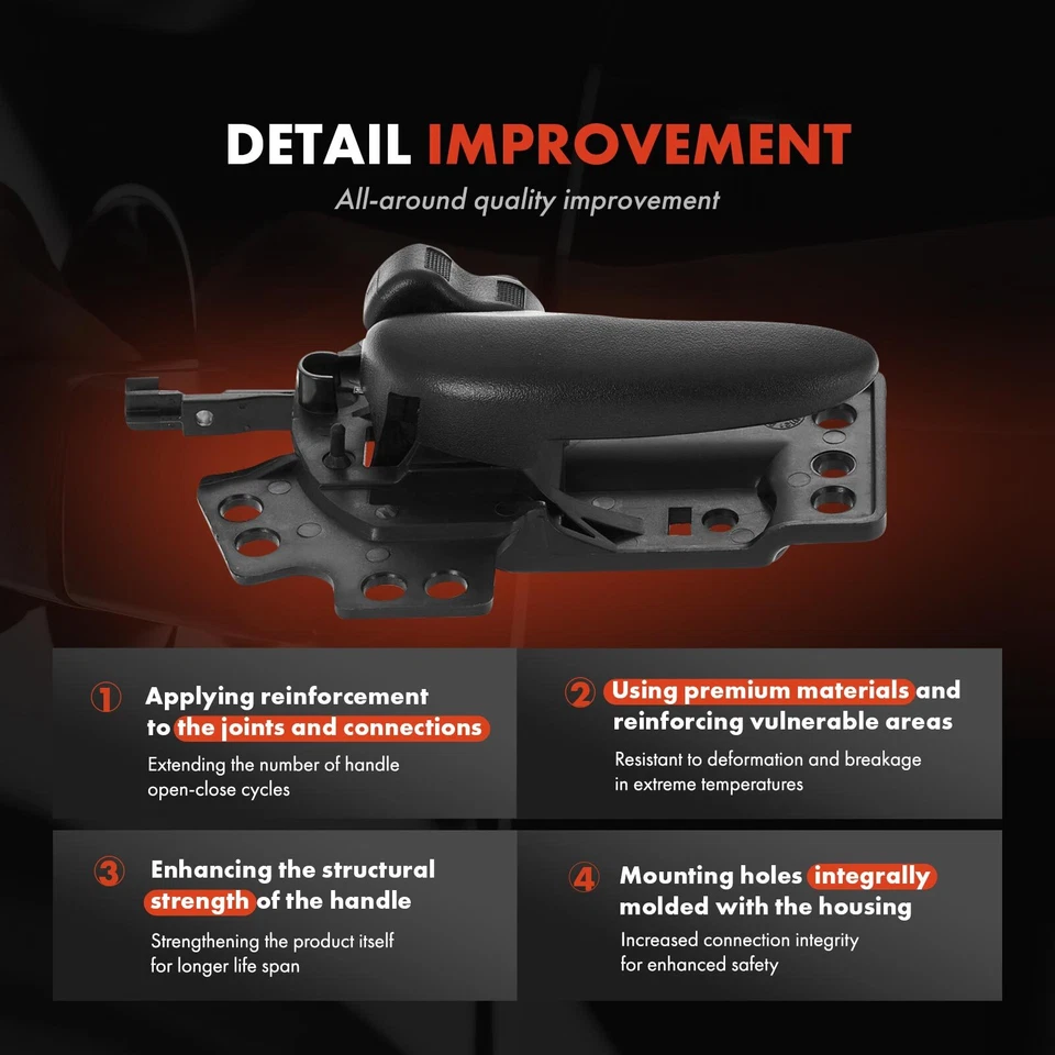 Manija de puerta interior negra para Dodge Neon 2000-2005 Plymouth lado del conductor de neón Foto 3 de 4