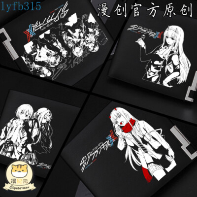 DARLING in the FRANXX 02 Anime Short Wallet Black PU Leather Unisex Purse Gift