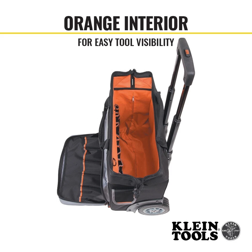Klein Tools 55452RTB Tool Bag, Tradesman Pro™ Rolling Tool Bag, 24 Pockets, 19" - Image 4 of 4