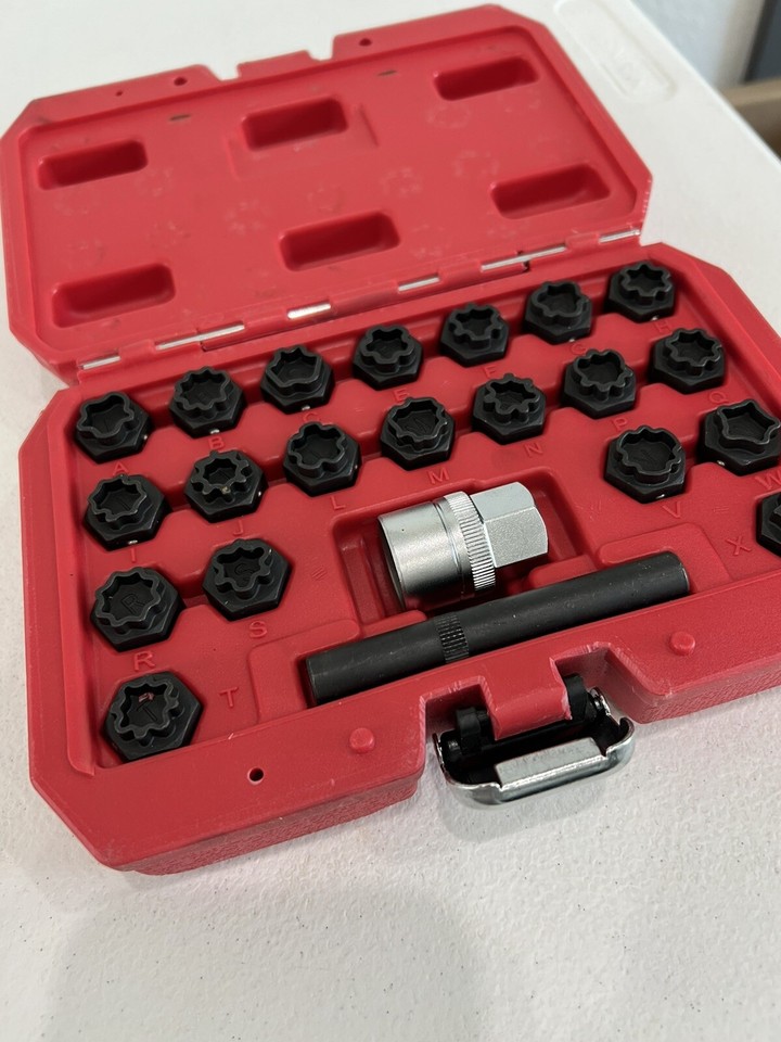 22 Pcs Wheel Locking Key Set Socket Tire Removal Socket Fits Audi Anti