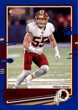 2020 Donruss #242 Cole Holcomb Press Proof Blue