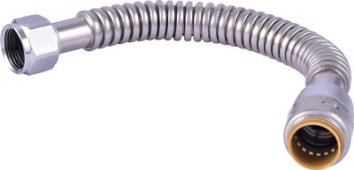 SharkBite Max 3/4 Inch x 3/4 Inch FIP x 12 Inch Stainless Steel Corrugated