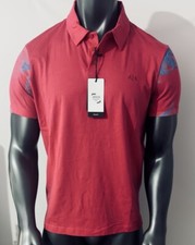 New Armani Exchange Mens Short-sleeved Organic Floral Cotton Polo Shirt