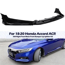 Front Bumper Lip Splitter Kit For 2018-2020 Honda Accord ACR Painted Gloss Black