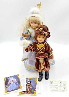 ROBIN WOODS LITTLE ARTHUR & QUEEN GUINIVERE 14'' DOLLS CAMELOT CASTLE