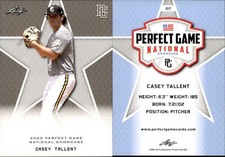 CASEY TALLENT 2020 LEAF PERFECT GAME NATIONAL SHOWCASE ROOKIE CARD #217