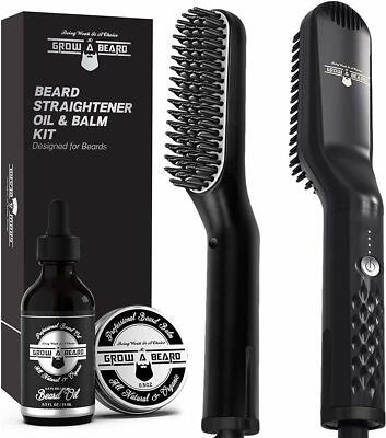 Beard Straightener for Men, Plus Beard Growth Oil Beard Balm