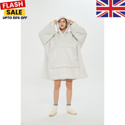 Ultra Plüsch Kapuzendecke für Erwachsene Unisex Wende Sherpa Kuschelige Sweatshirts 