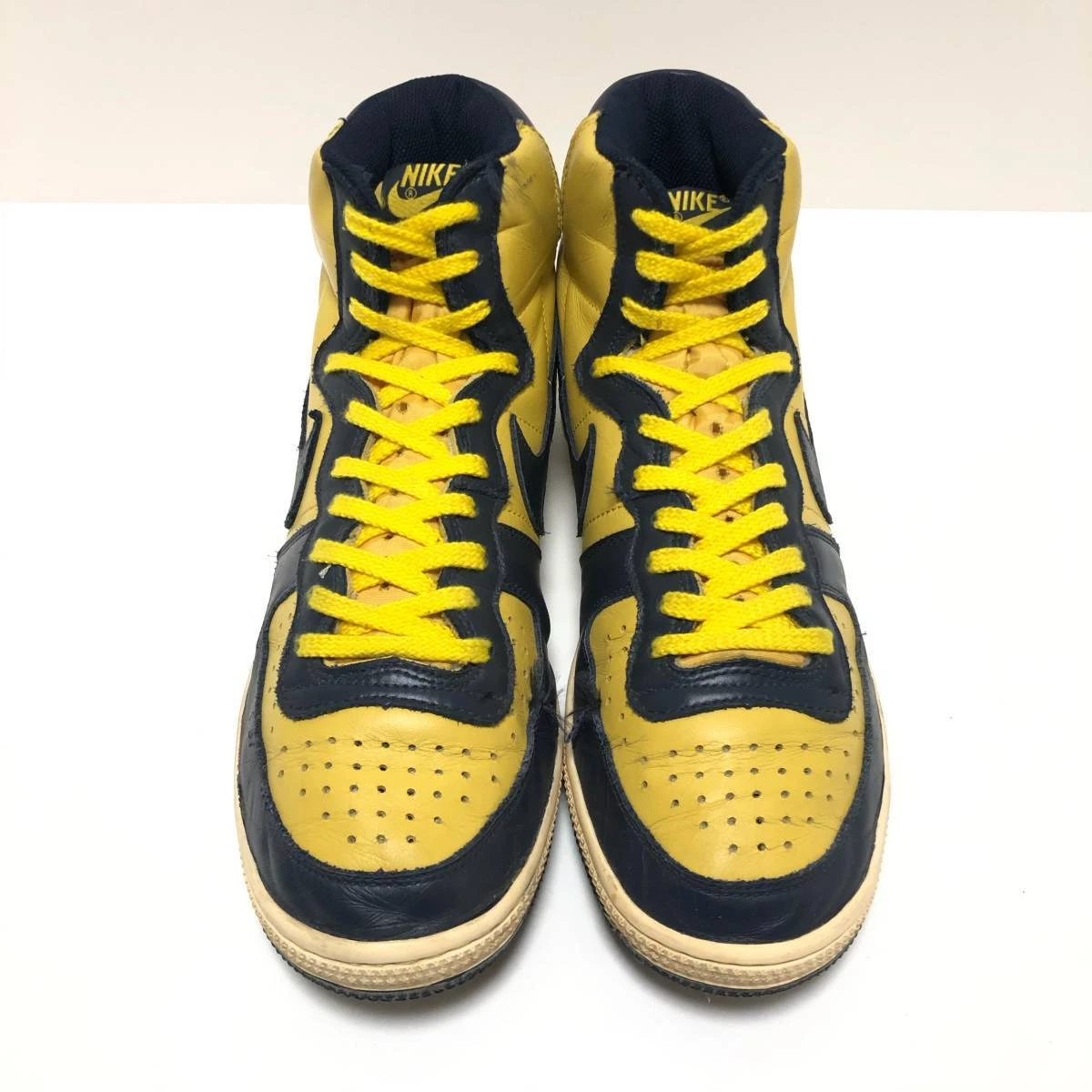 NIKE TERMINATOR HIGH VNTG Navy x Yellow Michigan Color Men's US10.5 2008 Used