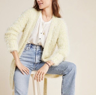 anthropologie yellow cardigan