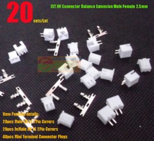 20Sets DIY JST-XH 2Pin 2.54mm LiPo Balance Straight Connector Plug Housing Model