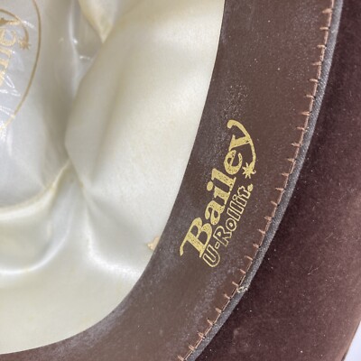 Chapeau De Cowboy Bailey U-Rollit Taille 21.5 Pouces - Marron Avec Boucle