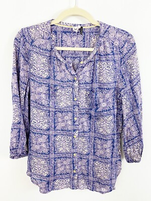 Anthropologie Akemi + Kin Coconino Purple Button Front Blouse Top Size Small