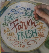 Embroidery Kit 6" Hoop FARM FRESH Crafter's Closet RUSTIC ArtSkills Beginner NEW