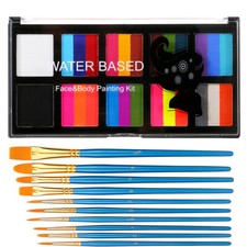 Bowtizki New Design Split Cake Face Paint Palette Pro Face Body Painting Brushes