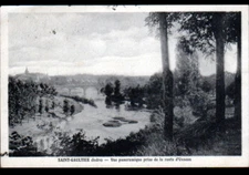 SAINT-GAULTIER (36) VILLAS & BRIDGE seen from the Route d'USSEAU in 1943