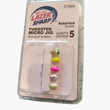 Eagle Claw Lazer Sharp Tungsten Micro Jig Kit Assorted Colors 5 Count