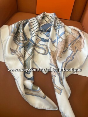 Sallys Boutique 14~18 Momme Twill Silk Wrap Scarf Strairs Print Square Shawl 35''
