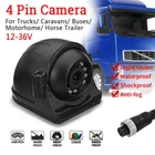 CCD IR Night Vision Waterproof Side View Backup Camera 4Pin For Bus Truck Van RV