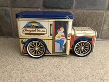 Cherrydale Farms Vintage Tin Delivery Truck Coin Bank Excellent Condition