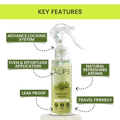 Spray à L'eau De Romarin Alps Goodness - Pour La Croissance Et Le Renforcement Des Cheveux - 2% De Romarin, Fait En Inde