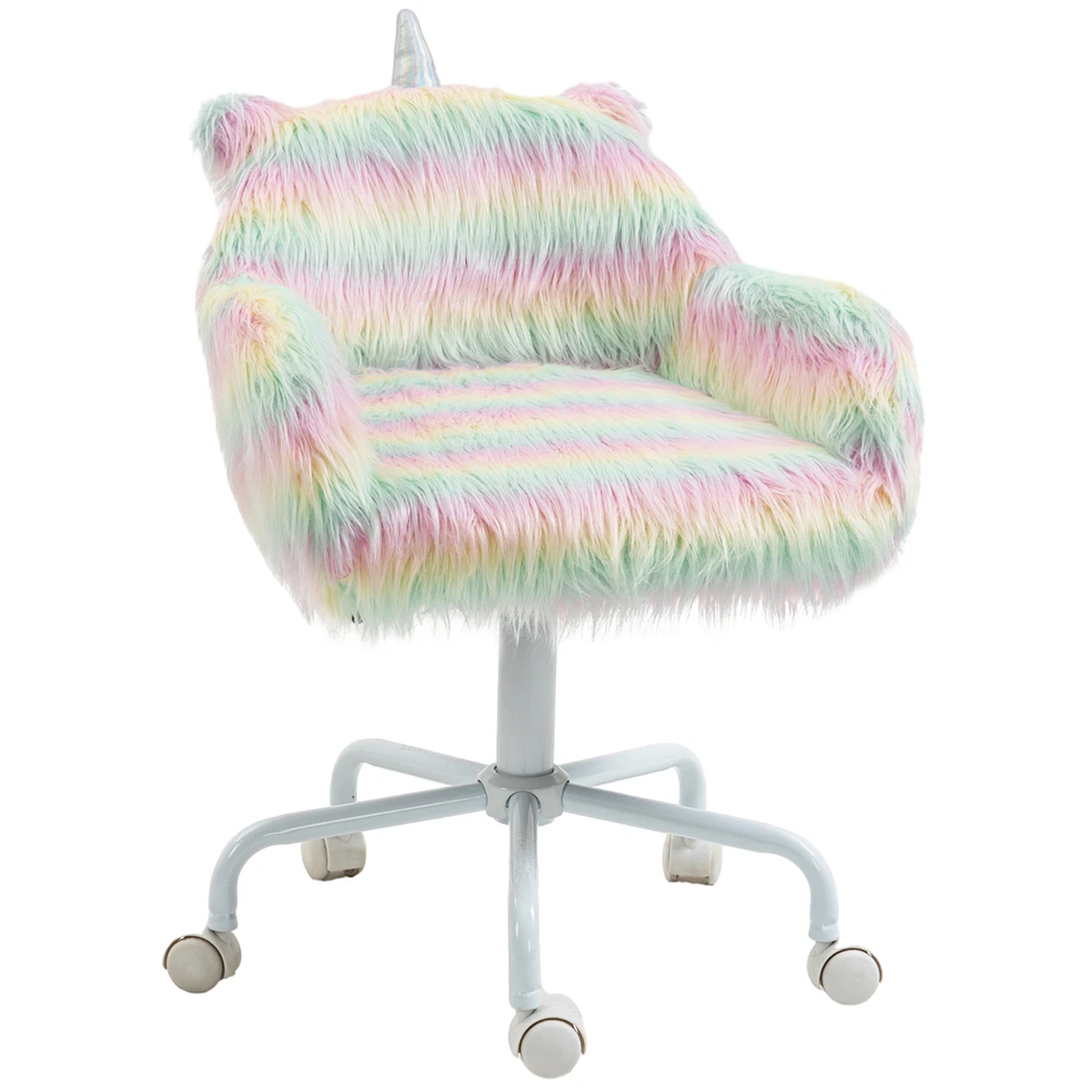 Faux fur white desk chair deals