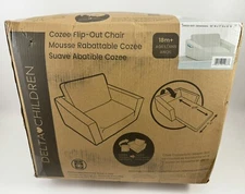 Delta Children Cozee Flip-Out 2-in-1 Convertible Chair to Lounger Gray NEW