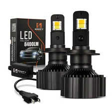H7 LED Headlight/Fog Light High Low Beam Bulbs White Yellow Dual Colors 1 Pair