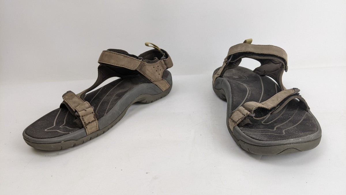 【Tanaya】 Teva 1000183 Tanza Brown Leather Strappy Outdoor Sandals