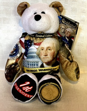 Limited Treasures Presidential Coin Bear George Washington Plush Soft Toy 9"