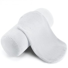 2 Pcs Cervical Neck Roll Pillow Cover w/ Zipper Cylinder Soft Bolster Pillowcase