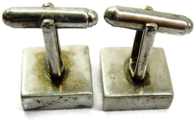 Cuff Links Square White Copper Flake Cufflink Vin… - image 5